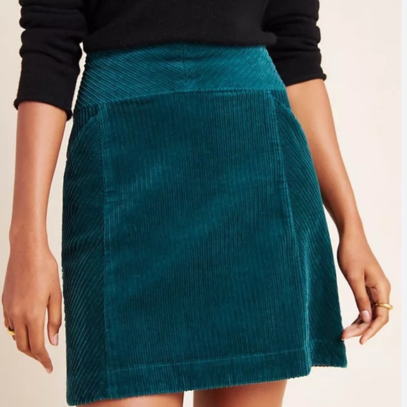 Anthropologie Dresses & Skirts - Maeve by Anthropologie Teal Corduroy Mini Skirt – Size 18W ✨